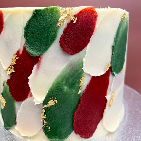 Festive Colour and Gold Leaf Cake