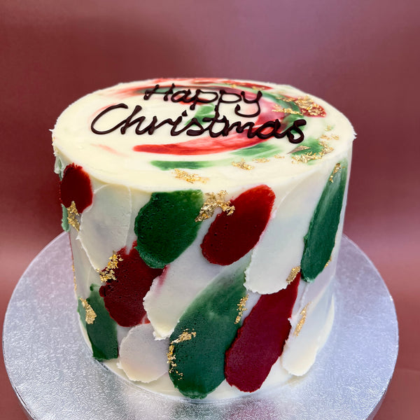 Festive Colour and Gold Leaf Cake